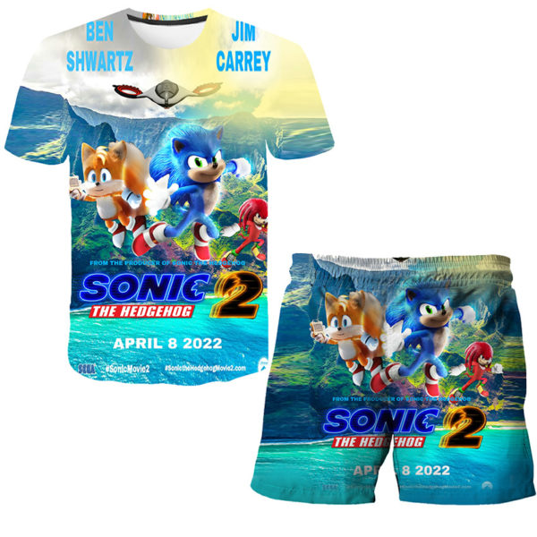 חליפה קצרה עם הדפסים של סוניק 2 Sonic! 6