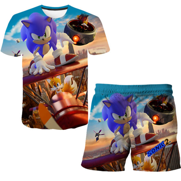 חליפה קצרה עם הדפסים של סוניק 2 Sonic! 3